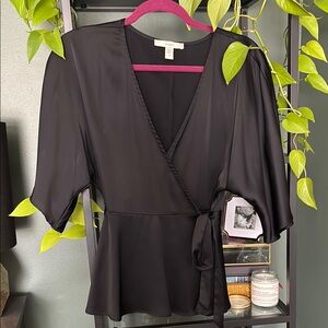 🖤LARK&RO Black Lush Black Wrap Top